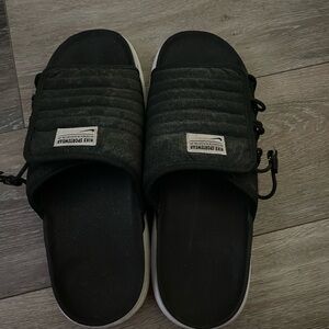 Nike Black Slide Sandals with White Accents